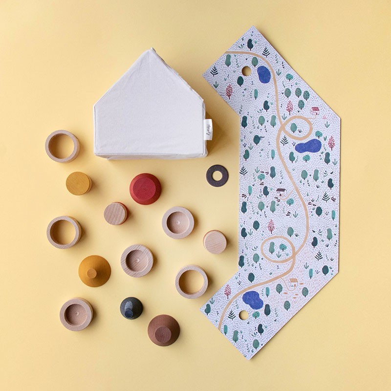 joguina de fusta dels 3 porquets